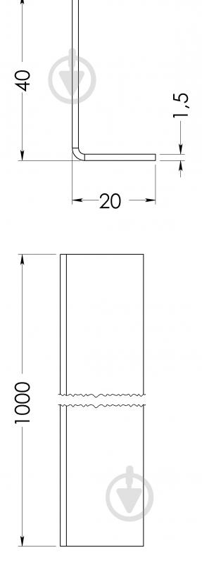 Уголок STOREHOUSE 40x20x1,5 мм 1000 мм гладкий - фото 2