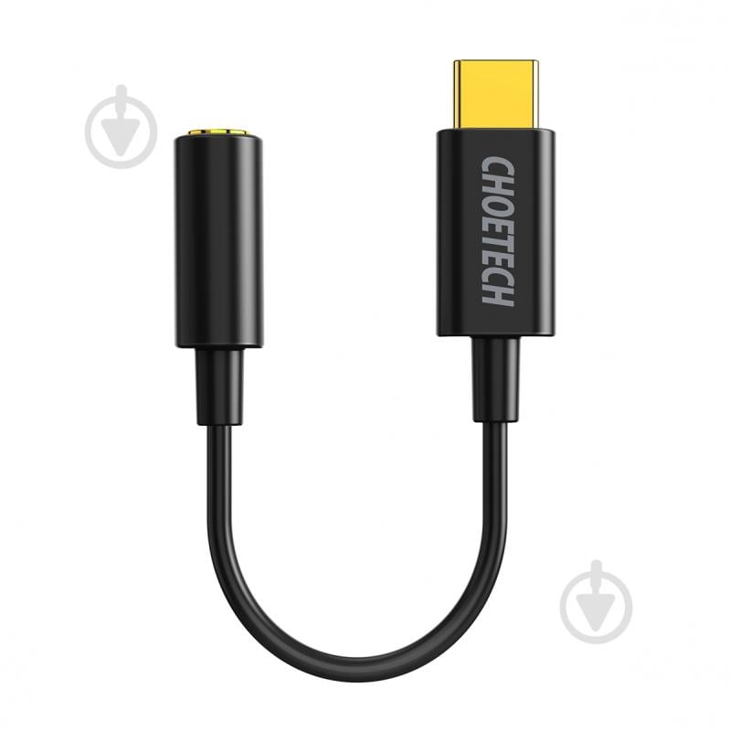 Адаптер для наушников Choetech Type-C - стерео-аудио 3.5 мм черный (AUX003-BK) - фото 2