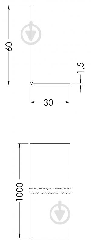 Уголок STOREHOUSE 60x30x1,5 мм 1000 мм гладкий - фото 2