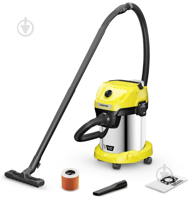 Пилосос Karcher акумуляторний WD 3-18 S V-17/20 1.628-575.0 - фото 1