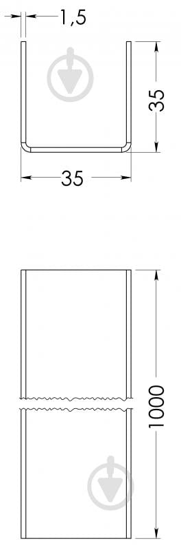 Швеллер STOREHOUSE оцинкованный гнутый 35х35х1,5 1000 мм - фото 2
