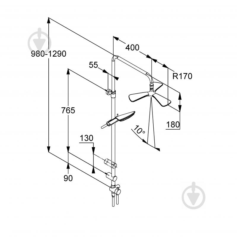 Душевая система Kludi Dual Shower System Fizz 670930500 - фото 2