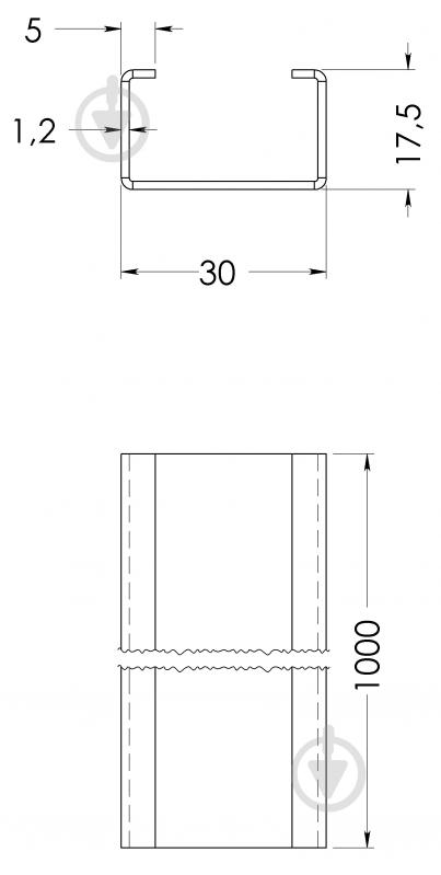 Профіль STOREHOUSE 30х17,5х1,2 мм 1000 мм - фото 2