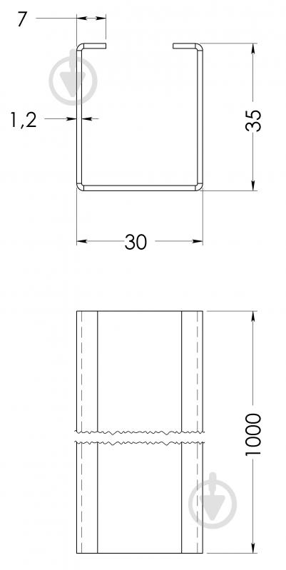 Профіль STOREHOUSE 30х35х1,2 мм 1000 мм - фото 2