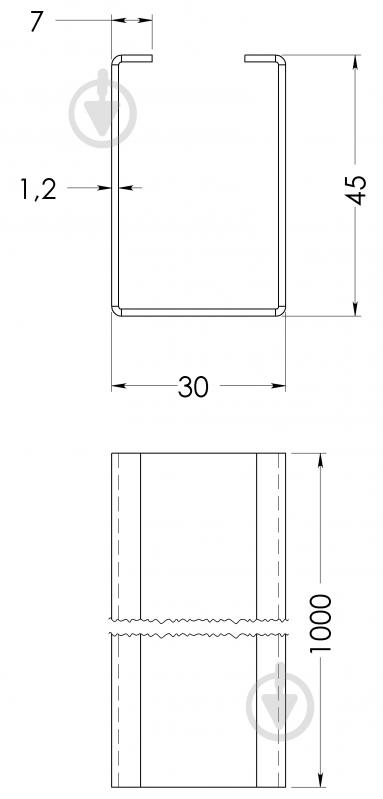 Профіль STOREHOUSE 30х45х1,2 мм 1000 мм - фото 2