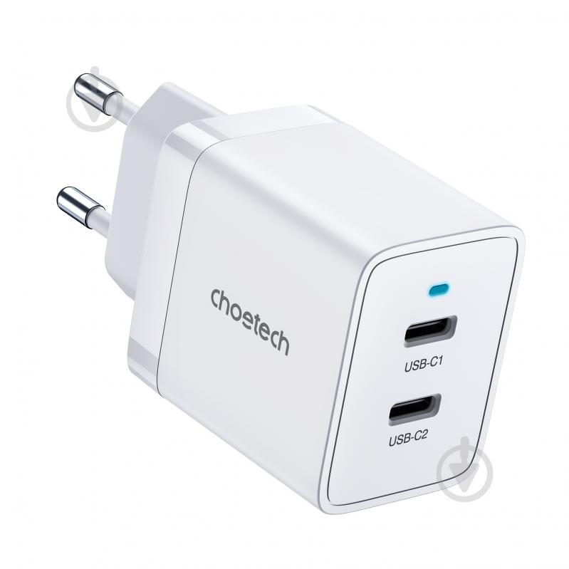 Сетевое зарядное устройство Choetech Q5006-EU-WH 2 USB-C, 40Вт PD/QC/PPS - фото 2