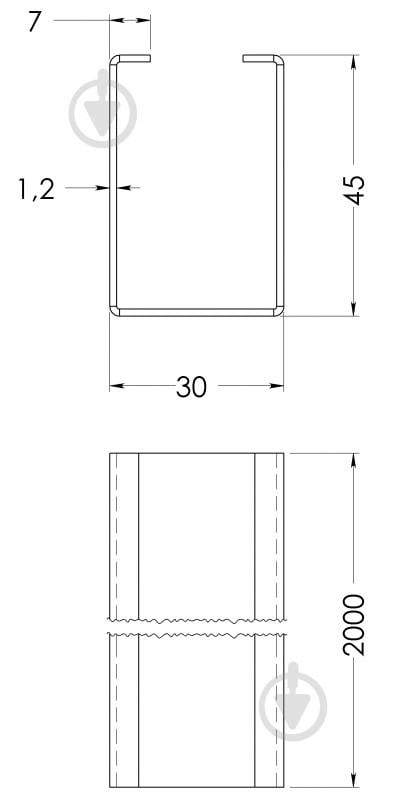 Профиль STOREHOUSE 30х45х1,2 мм 2000 мм - фото 2