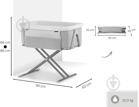 Кроватка детская Hauck Face to Me 2 Melange Grey 60853-1 - фото 3