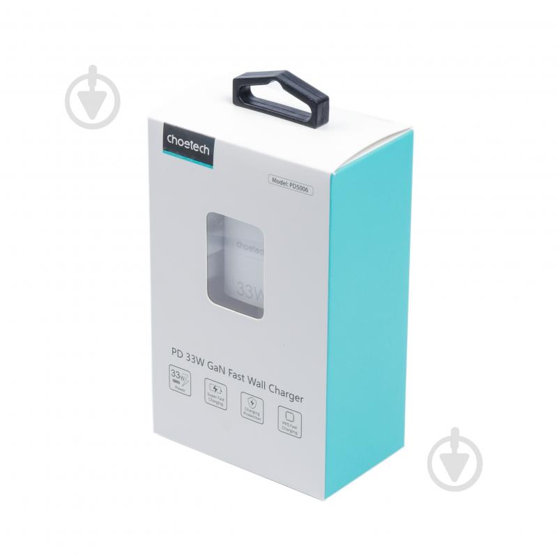 Сетевое зарядное устройство Choetech PD5006-EU-WH GaN USB-A/USB-C 33Вт QC3.0/PD/PPS - фото 9