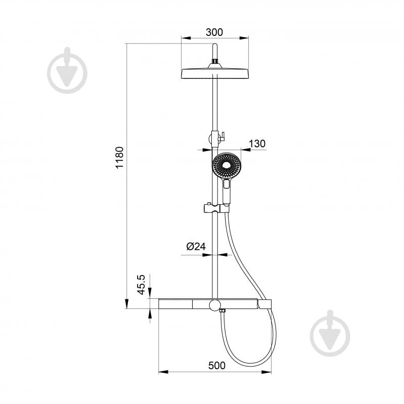 Душова система Koller Pool Orion PRO з термостатом, хром (OR045020CH) - фото 6