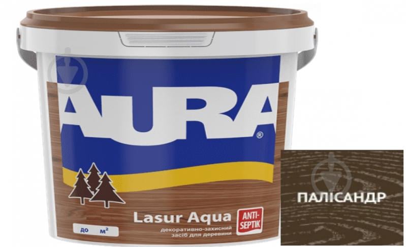 Деревозахисний засіб Aura® Lasur Aqua палісандр шовковистий мат 0,07 л - фото 1