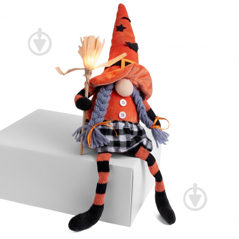 Мягкая игрушка YES! Fun Хэллоуин Гном Девочка 41см LED метла - фото 1 Мягкая игрушка YES! Fun Хэллоуин Гном Девочка 41см LED метла - фото 1