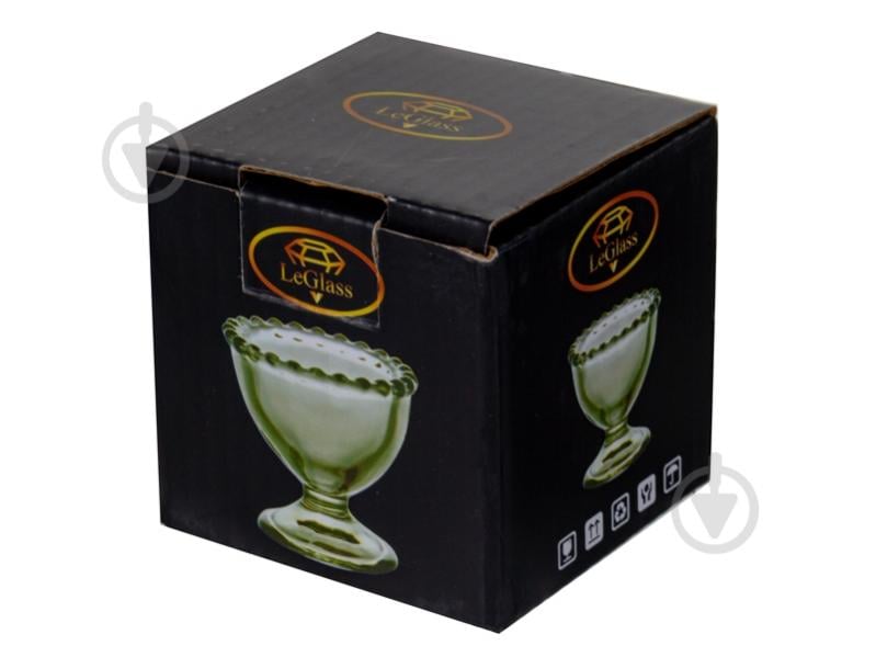 Подставка для яиц LeGlass Elegance 6х6х5,7 см green 355-286 - фото 2 Подставка для яиц LeGlass Elegance 6х6х5,7 см green 355-286 - фото 2