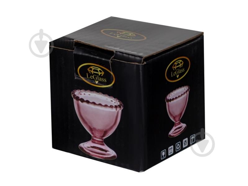 Подставка для яиц LeGlass Elegance 6х6х5,7 см pink 355-287 - фото 2 Подставка для яиц LeGlass Elegance 6х6х5,7 см pink 355-287 - фото 2