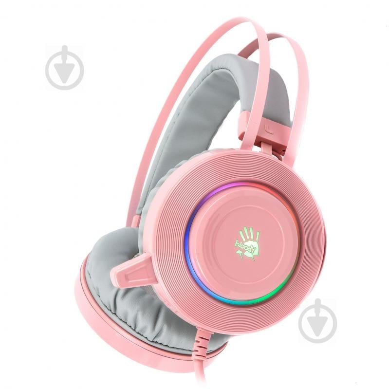 Наушники A4Tech pink (G521 Bloody (Pink)) Hi Fi, 7.1 виртуальный звук, подсветка - фото 1