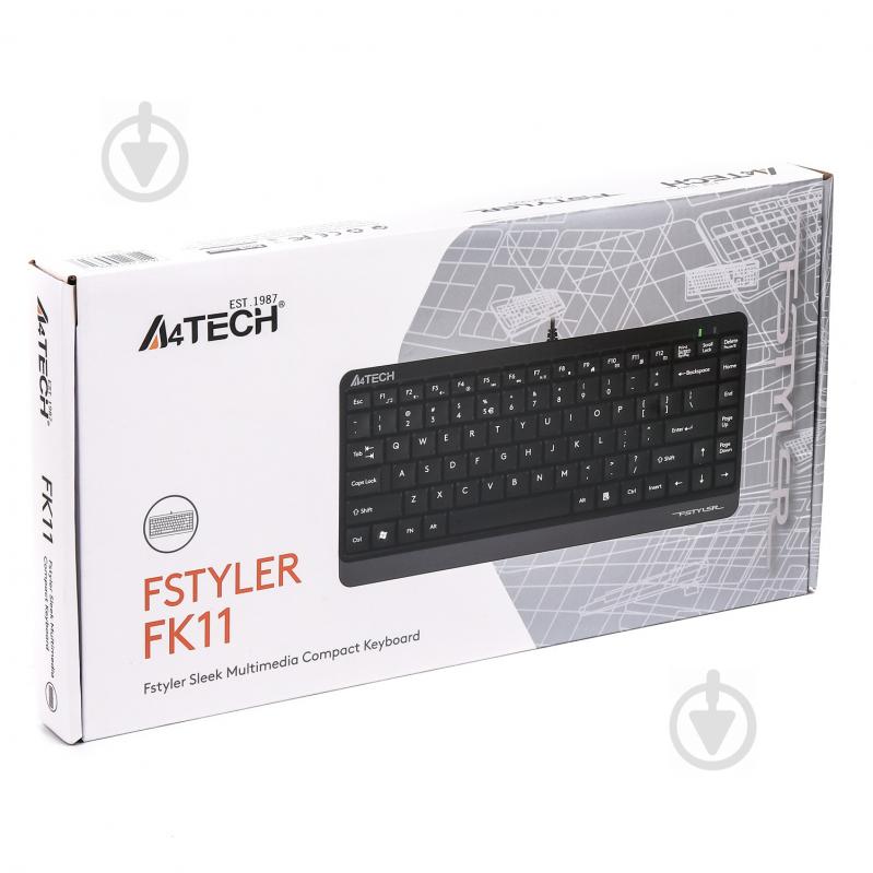 Клавіатура A4Tech (FK11 USB (Grey)) Fstyler Compact Size dark grey - фото 4