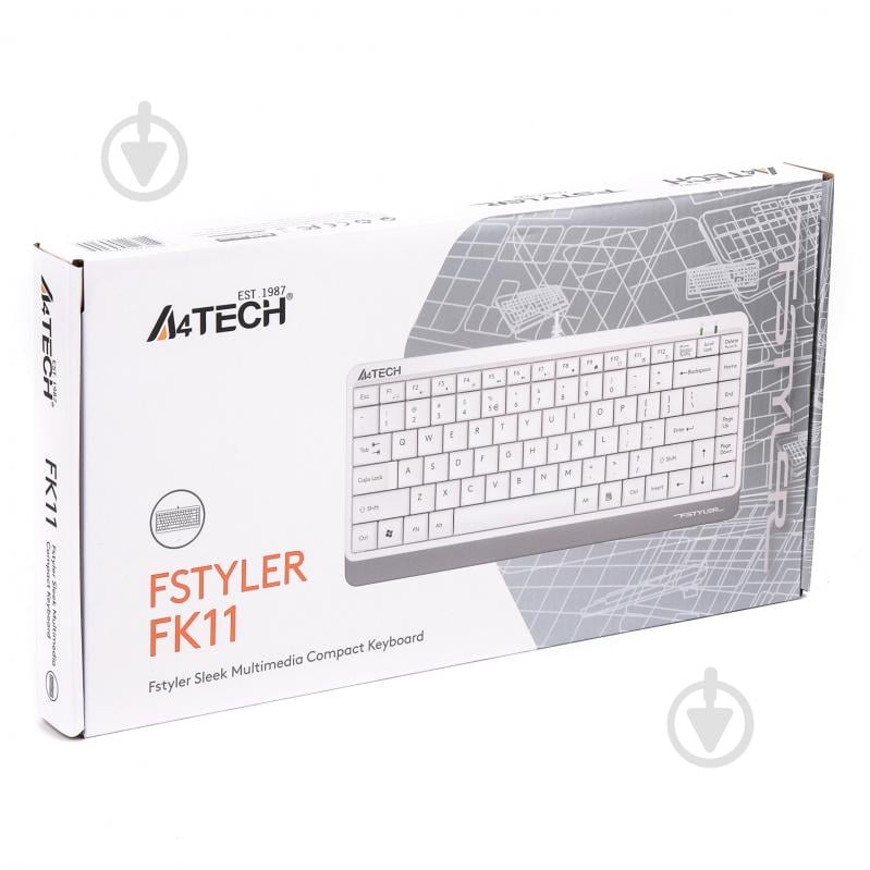 Клавіатура A4Tech (FK11 USB (White)) Fstyler Compact Size white - фото 4