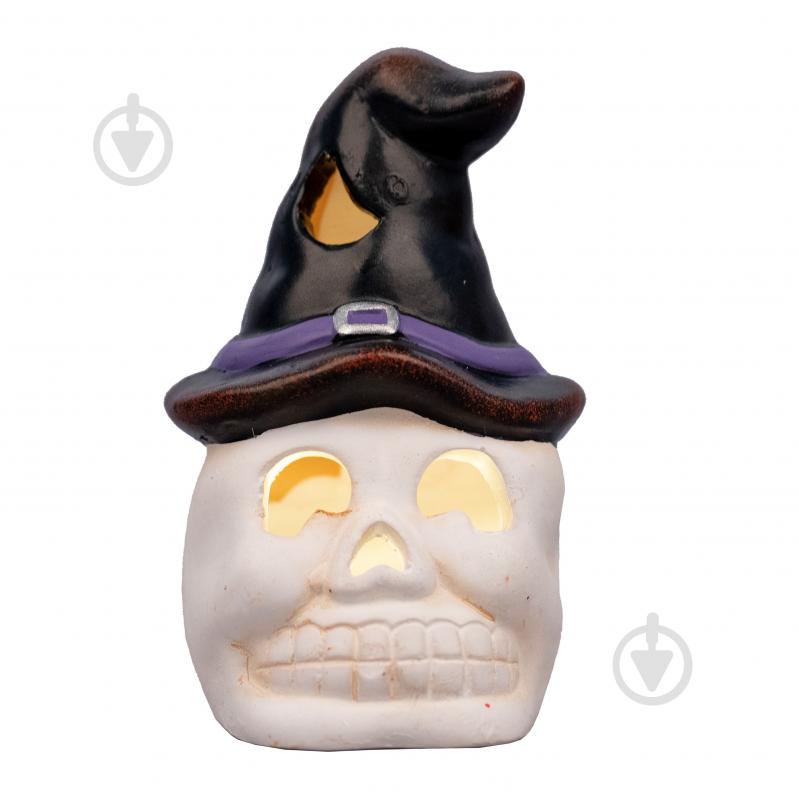 Статуетка YES! Fun Хелловін Skull in hat 10 см LED - фото 1