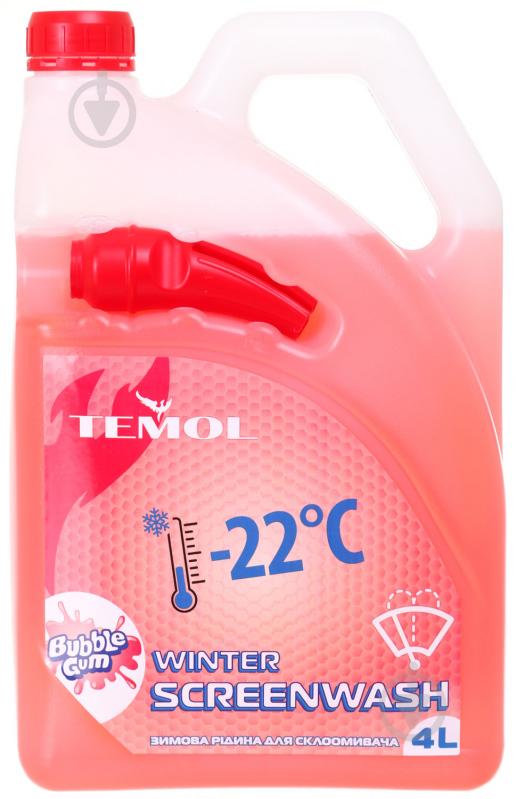 Омыватель стекла TEMOL Winter Screenwash Bubble Gum зима -22 °С 4 л - фото 1