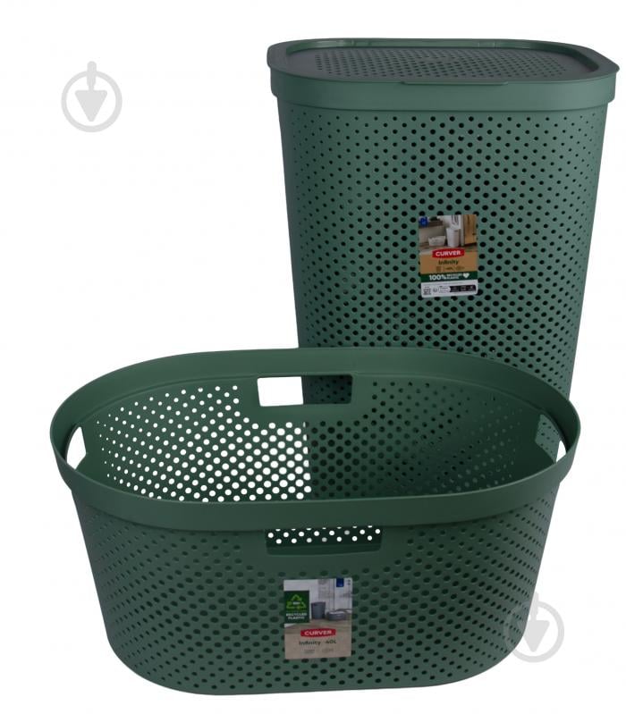 Кошик для білизни Curver INFINITY 60 л + 40 л 2 шт. зелений - фото 1 Кошик для білизни Curver INFINITY 60 л + 40 л 2 шт. зелений - фото 1