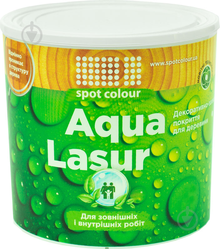 Лазурь Spot Colour Aqua Lasur сосна шелковистый мат 0,75 л - фото 1