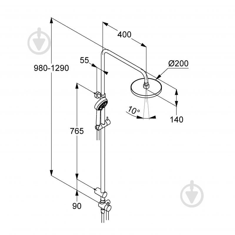 Душова система Kludi Dual Shower System Logo 3S 680910500 - фото 2