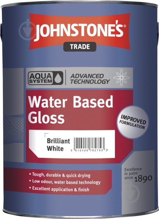 Краска Johnstone's Water Based Gloss белый глянец 1 л - фото 1