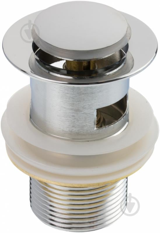 Донный клапан ScandiSPA (Clik clak) для умывальника, латунный корпус с переливом, меленькая крышка - фото 1