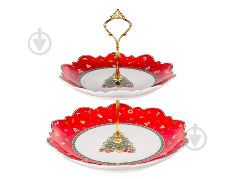 Блюдо Lefard Christmas Delight двоярусне 21,5/26,5 см 985-211 - фото 1 Блюдо Lefard Christmas Delight двоярусне 21,5/26,5 см 985-211 - фото 1
