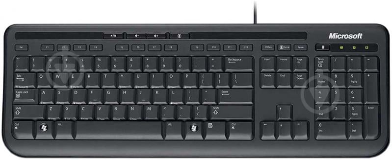 Клавіатура Microsoft Wired Keyboard 600 USB Port Russian Hdwr (ANB-00018) black - фото 1