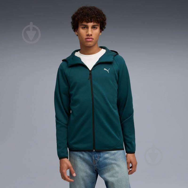 Джемпер Puma EVOSTRIPE Warm FZ Hoodie 68823775 р.2XL зелений - фото 1 Джемпер Puma EVOSTRIPE Warm FZ Hoodie 68823775 р.2XL зелений - фото 1
