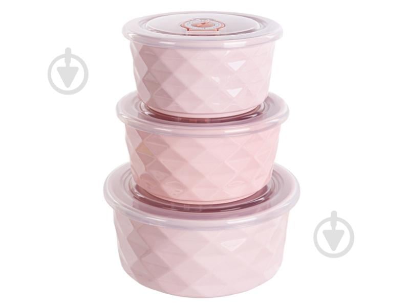 Набор салатников Lefard с крышками Pink 3 шт 359-481 - фото 1 Набор салатников Lefard с крышками Pink 3 шт 359-481 - фото 1