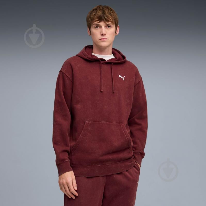 Джемпер Puma ESS ELEVATED Relaxed Wash Hoodie FL 68804996 р.2XL бордовий - фото 1
