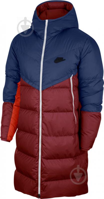 Пуховик чоловічий зимовий Nike M NSW DWN FIL WR PARKA SHLD CU4408-410 р.M червоний із синім - фото 1