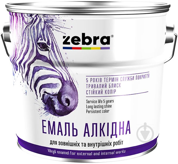 Емаль ZEBRA алкідна ПФ-116 серія Акварель 843 блакитний глянець 2,8 кг - фото 1