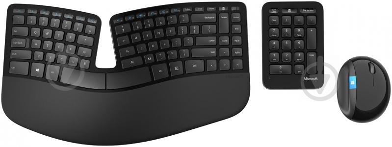 Комплект клавиатура + мышь Microsoft Sculpt Ergonomic Desktop black (L5V-00017) - фото 1