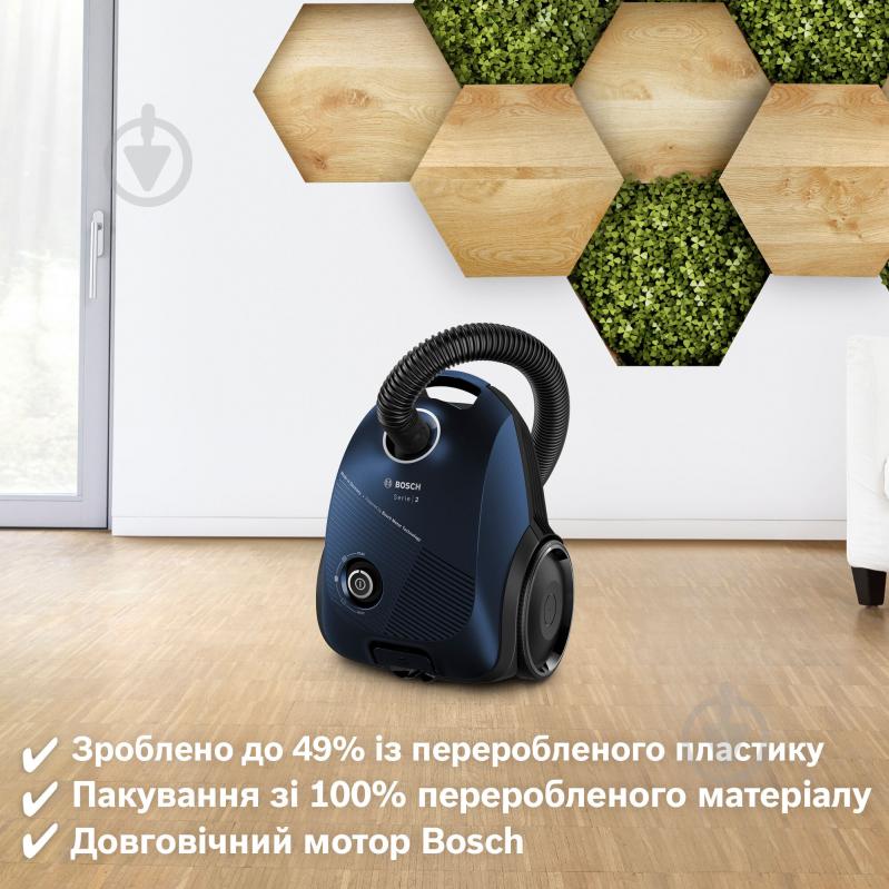 Пылесос Bosch BGBS2BU1T Пылесос с мешком Bosch Серия 2 BGBS2BU1T blue - фото 3