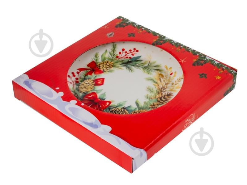 Тарелка обеденная Lefard Рождественский венок 21 см 858-0167 - фото 2 Тарелка обеденная Lefard Рождественский венок 21 см 858-0167 - фото 2