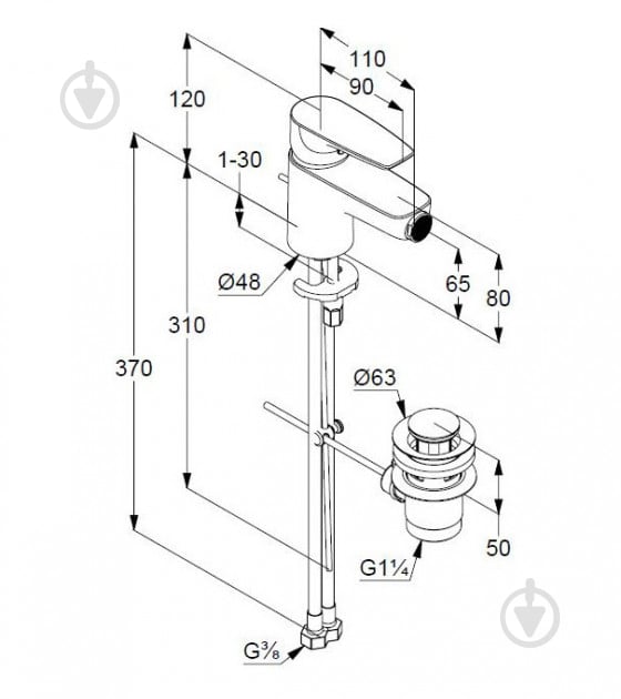 Смеситель для биде Kludi Pure & Solid 342160575 - фото 2 Смеситель для биде Kludi Pure & Solid 342160575 - фото 2