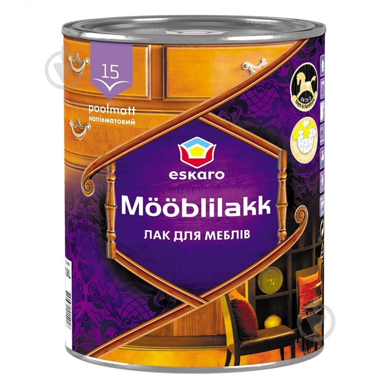 Лак меблевий Mooblilakk 15 Eskaro напівмат 0.9 л безбарвний - фото 1