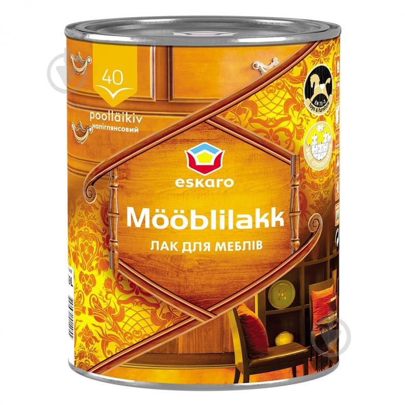 Лак меблевий Mooblilakk 40 Eskaro напівглянець 0.9 л безбарвний - фото 1