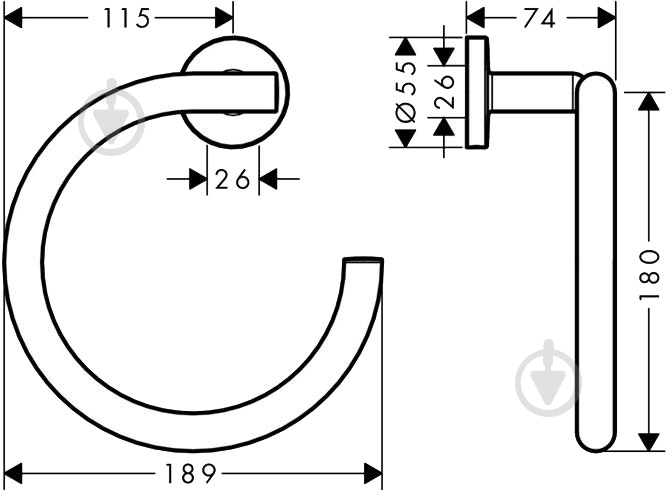 Кільце для рушника Hansgrohe Logis 41724000 - фото 2