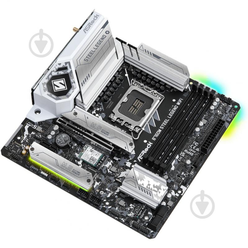 Материнская плата ASRock B760M STEEL LEGEND WIFI (Socket 1700, Intel B760, micro ATX) - фото 3