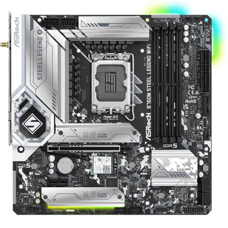 Материнская плата ASRock B760M STEEL LEGEND WIFI (Socket 1700, Intel B760, micro ATX) - фото 6