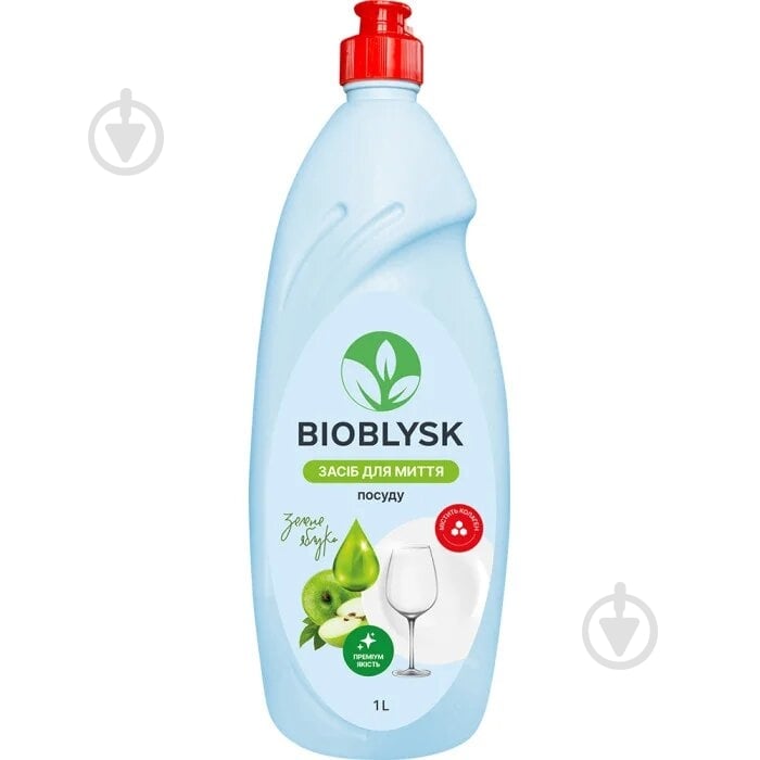 Засіб для ручного миття посуду BioBlysk Зелене яблуко 1 л - фото 1 Засіб для ручного миття посуду BioBlysk Зелене яблуко 1 л - фото 1