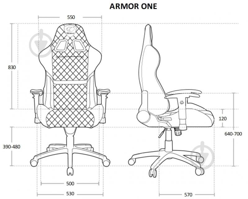 Крісло Cougar геймерське Armor One Black чорний - фото 10