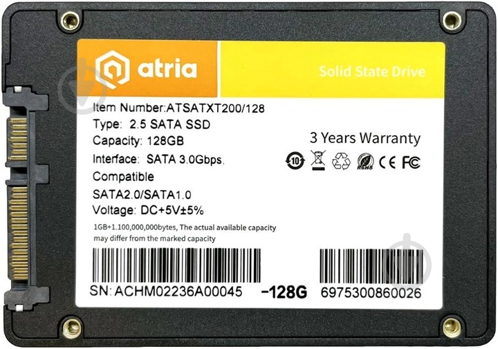 SSD-накопичувач ATRIA XT200 128GB 2,5" SATA III TLC (ATSATXT200/128) - фото 2