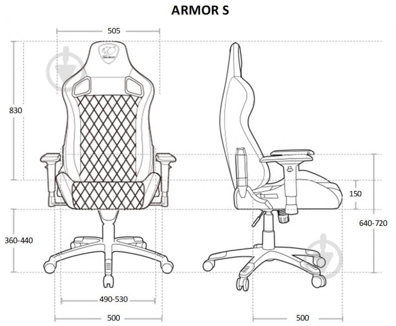 Кресло Cougar Armor S Royal черный/золотой - фото 8