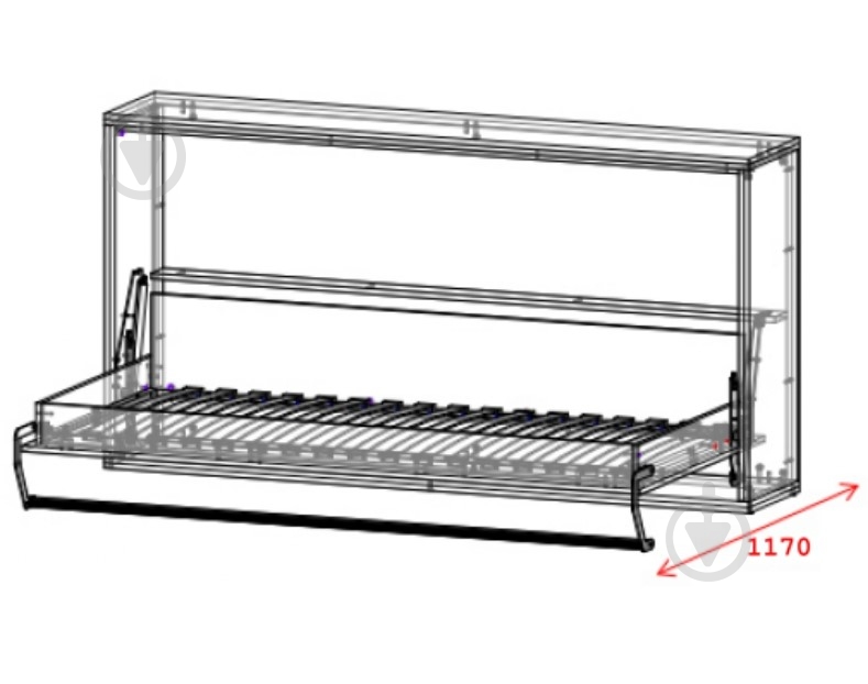 Кровать-шкаф Eva 90x200 см анжелик/антрацит - фото 4