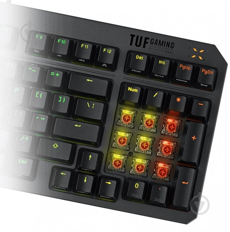 Клавиатура Asus TUF Gaming K3 Gen II Opti-Mech RGB Red Switches (90MP0390-BKMA00) black - фото 6